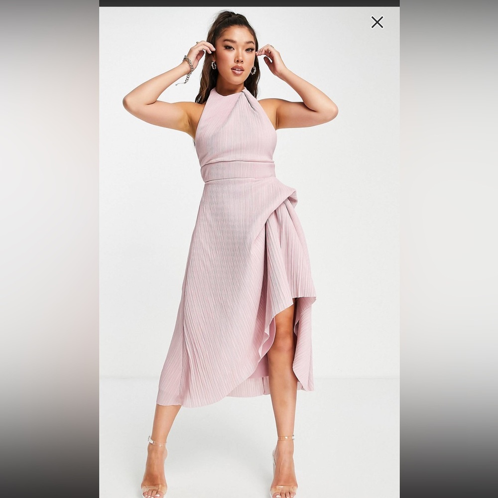 Classy High Neck Midi Dress